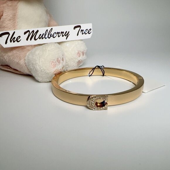 SOLD - Coach 91428 Pave Signature Hinged Bangle Gold Crystal NWT Org $98 - Picture 4 of 8